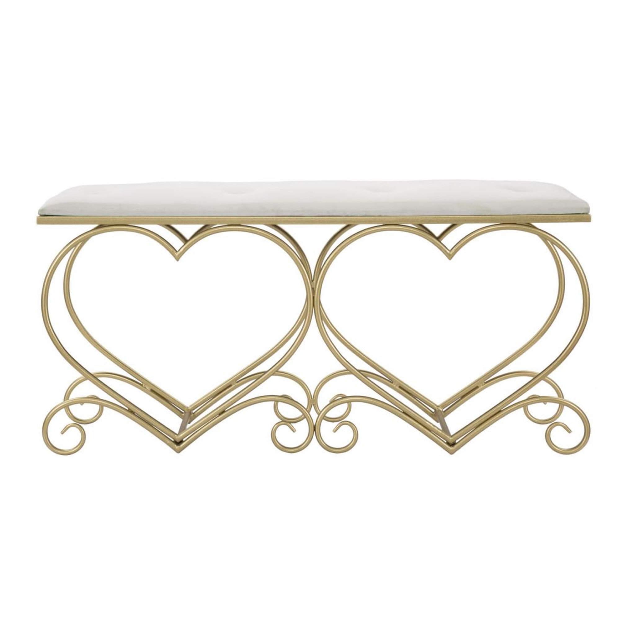 Voir la diapositive 3 : Paris Prix Banc design  heart  105cm crème & or
