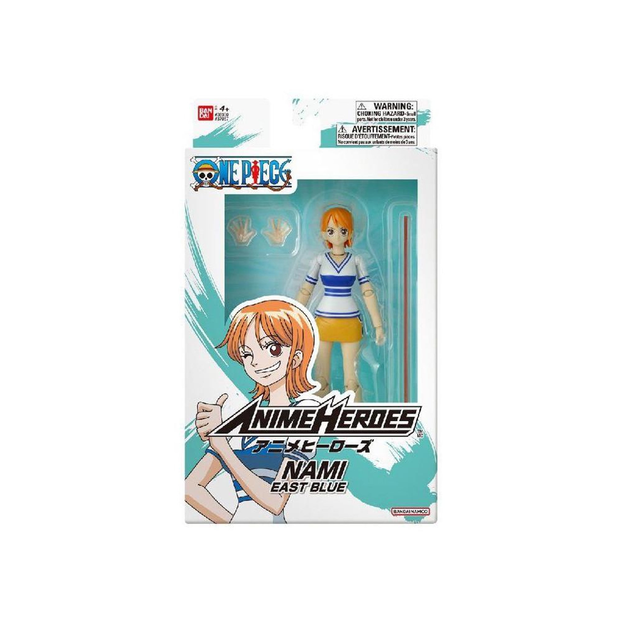 Figurine articulée one piece anime heroes nami 17 cm, 16 points d'articulation et mains supplémentaires