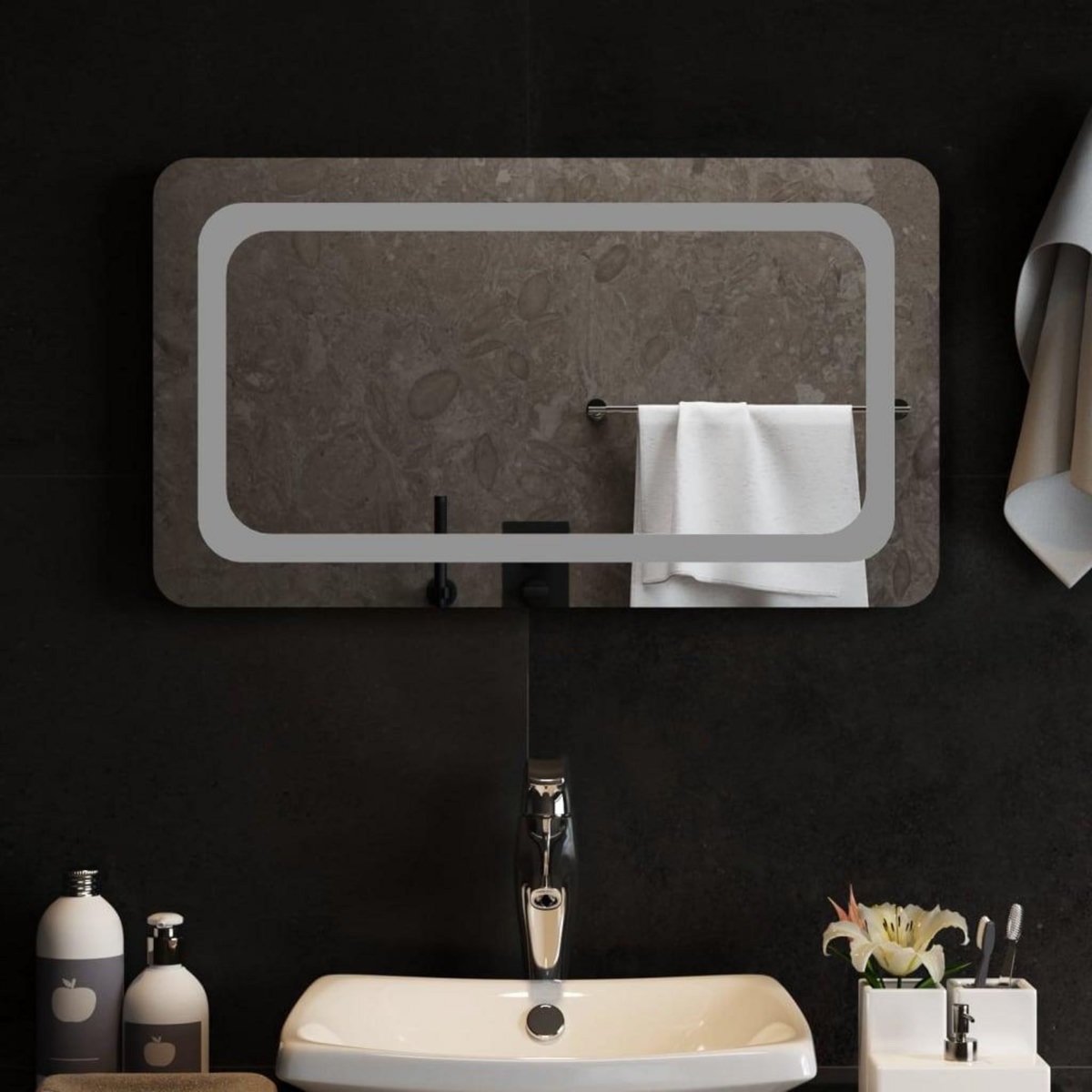 VIDAXL Miroir de salle de bain a LED 70x40 cm