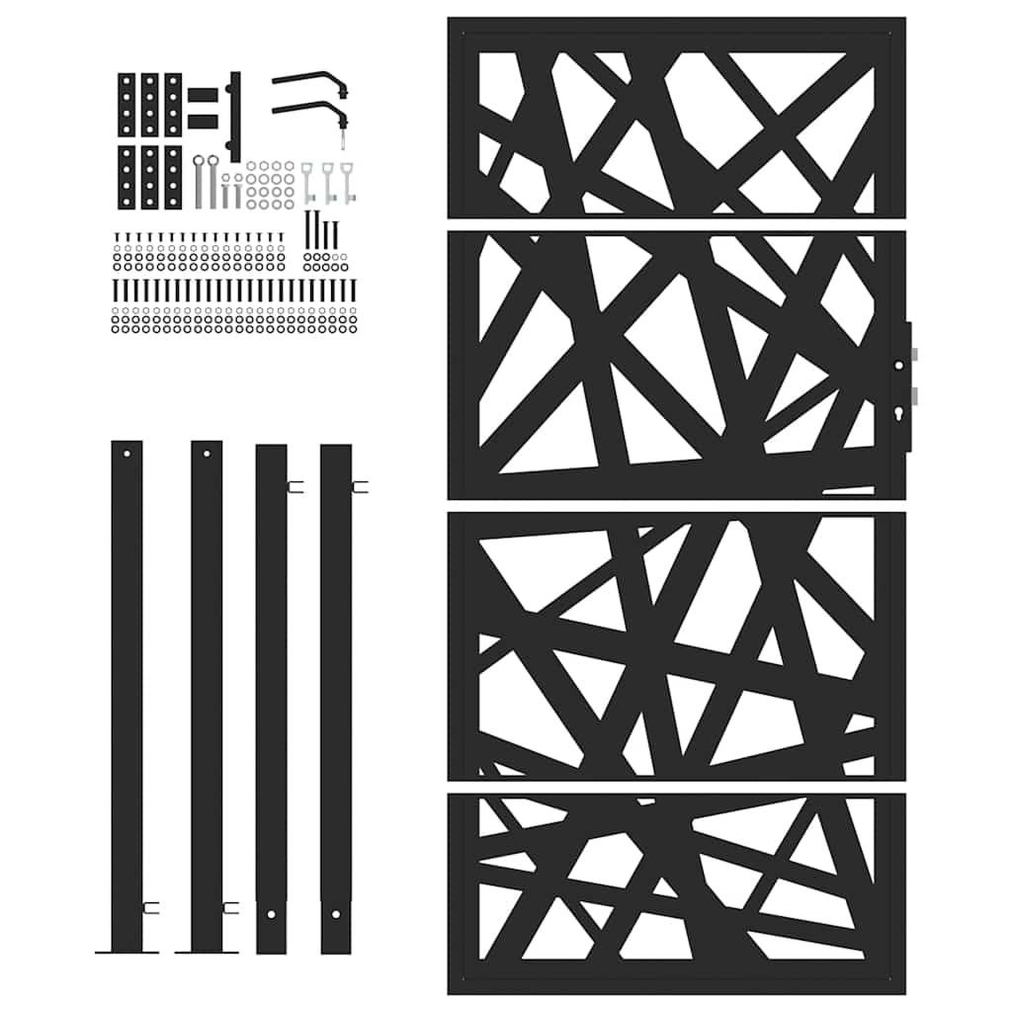 Voir la diapositive 4 : VIDAXL Portail de jardin noir 105x180 cm acier conception de lumiere