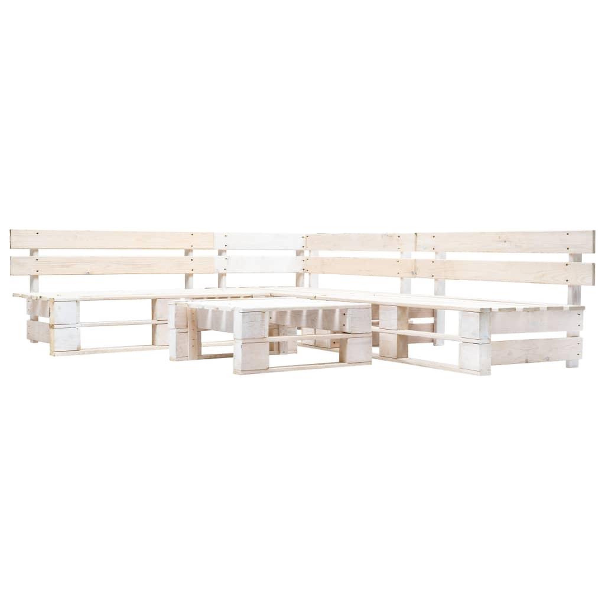 Voir la diapositive 1 : VIDAXL Salon de jardin palette 4 pcs Bois Blanc