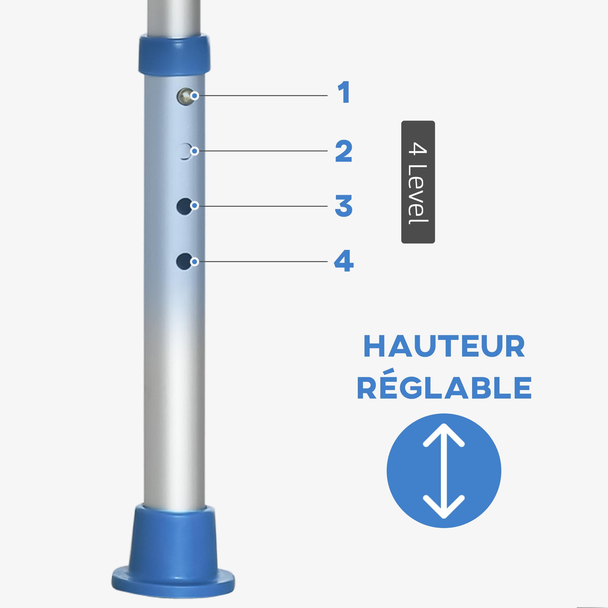 Voir la diapositive 6 : HOMCOM Siège de douche réglable en hauteur tabouret de douche ergonomique pieds antidérapants charge max. 150 kg alu hdpe blanc bleu