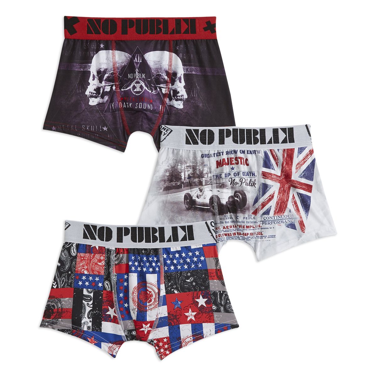 NO PUBLIK Lot de 3 boxers fantaisie garçon