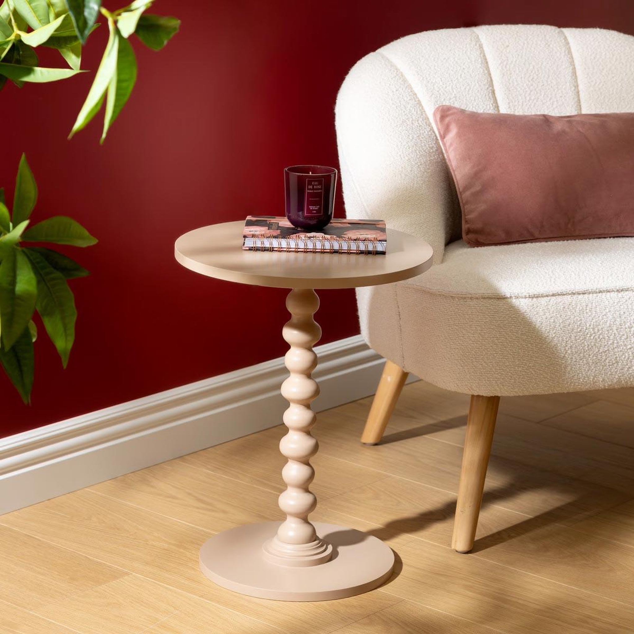 Voir la diapositive 5 : ATMOSPHERA Table d'appoint ronde  alix  50cm noisette