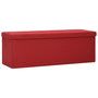 Voir la diapositive 2 : VIDAXL Banc de rangement pliable Rouge bordeaux Faux lin