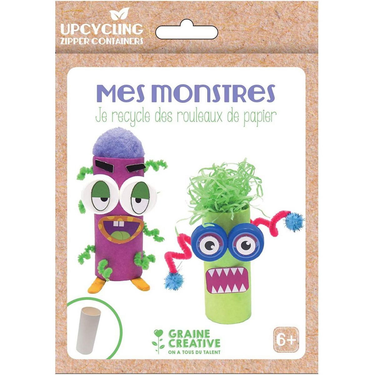 Graine créative Kit upcycling rouleau en carton pour petits monstres