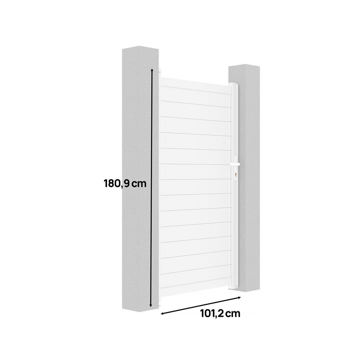 Habitat et Jardin Portillon aluminium  Eric  - 101.2 x 180.9 cm - Blanc