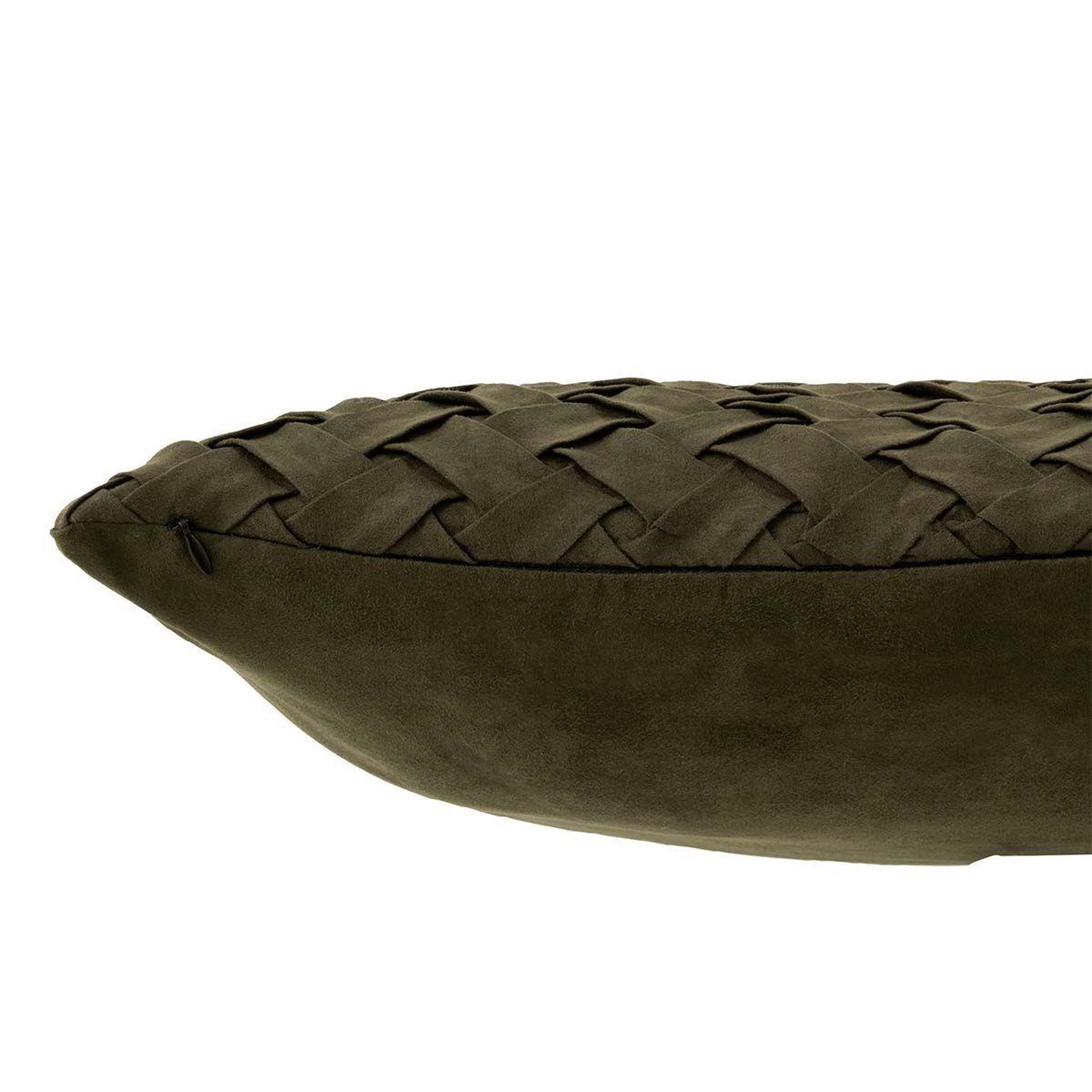 Voir la diapositive 3 : J-LINE Coussin déco  tissé  43x43cm vert