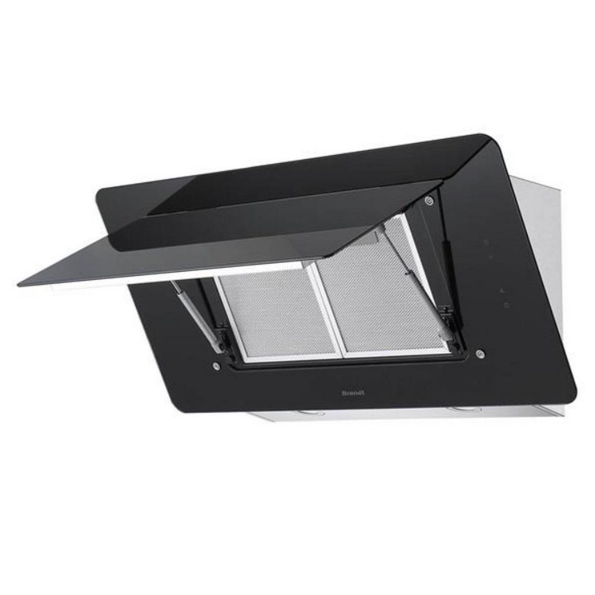 BRANDT Hotte décorative inclinée 90cm 543m3/h inox/verre - bhv1974ib