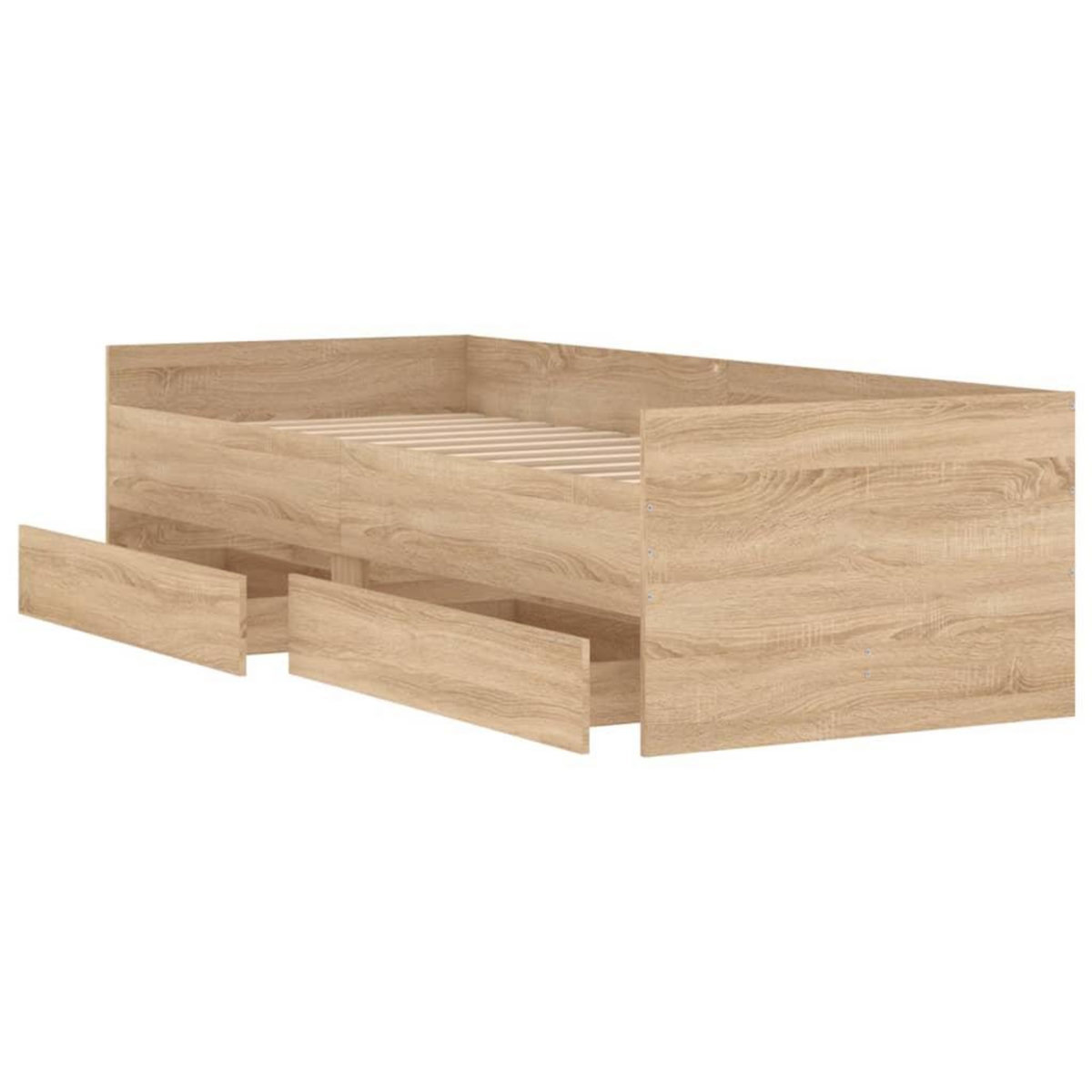 VIDAXL Cadre de lit avec tiroirs sans matelas chene sonoma 90x190 cm