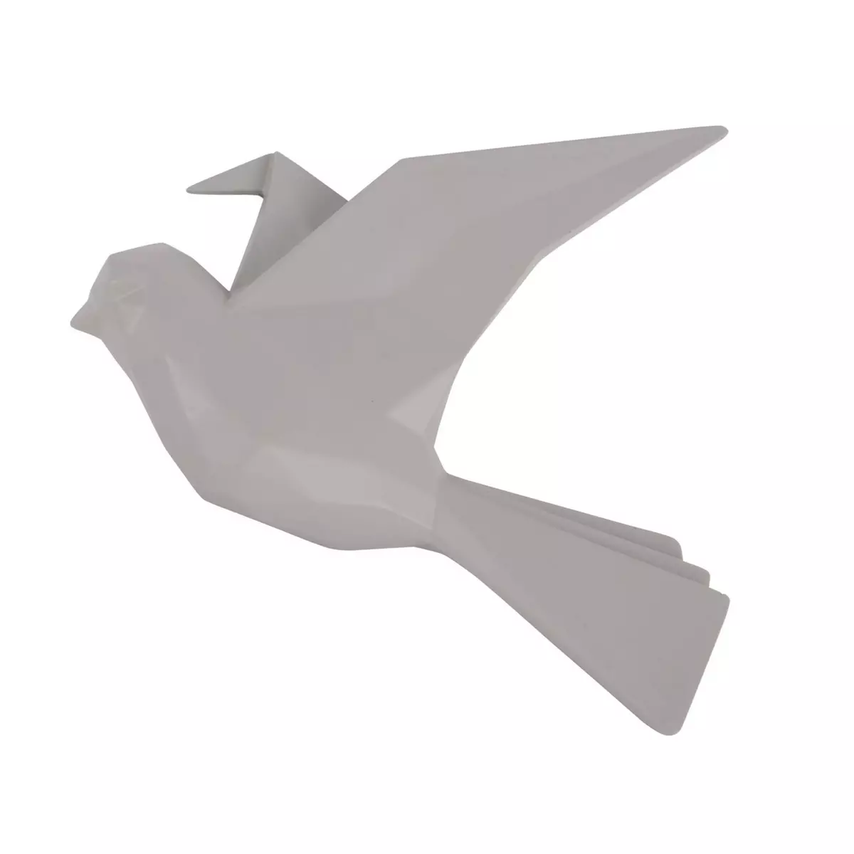 PRESENT TIME Oiseau mural mat Origami - Gris