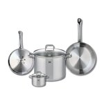 ELO Set de 2 Poêles de cuisson 24 et 28 cm et 2 faitouts 12 et 26 cm Elo Profi Citrin