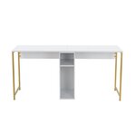 Habitat et Jardin Bureau en bois  Twin Study Desk  - 240 x 60 x 74 cm - Or blanc