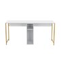 Voir la diapositive 1 : Habitat et Jardin Bureau en bois  Twin Study Desk  - 240 x 60 x 74 cm - Or blanc