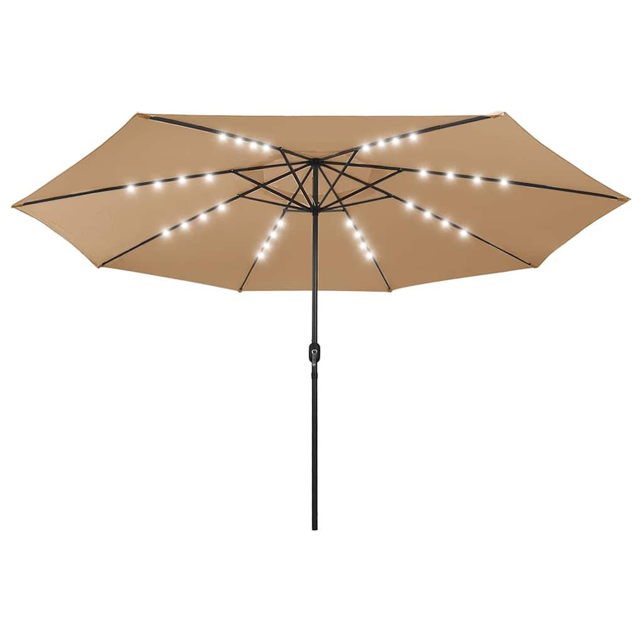 Voir la diapositive 2 : VIDAXL Parasol de jardin avec lumieres LED et mat en metal 400cm taupe