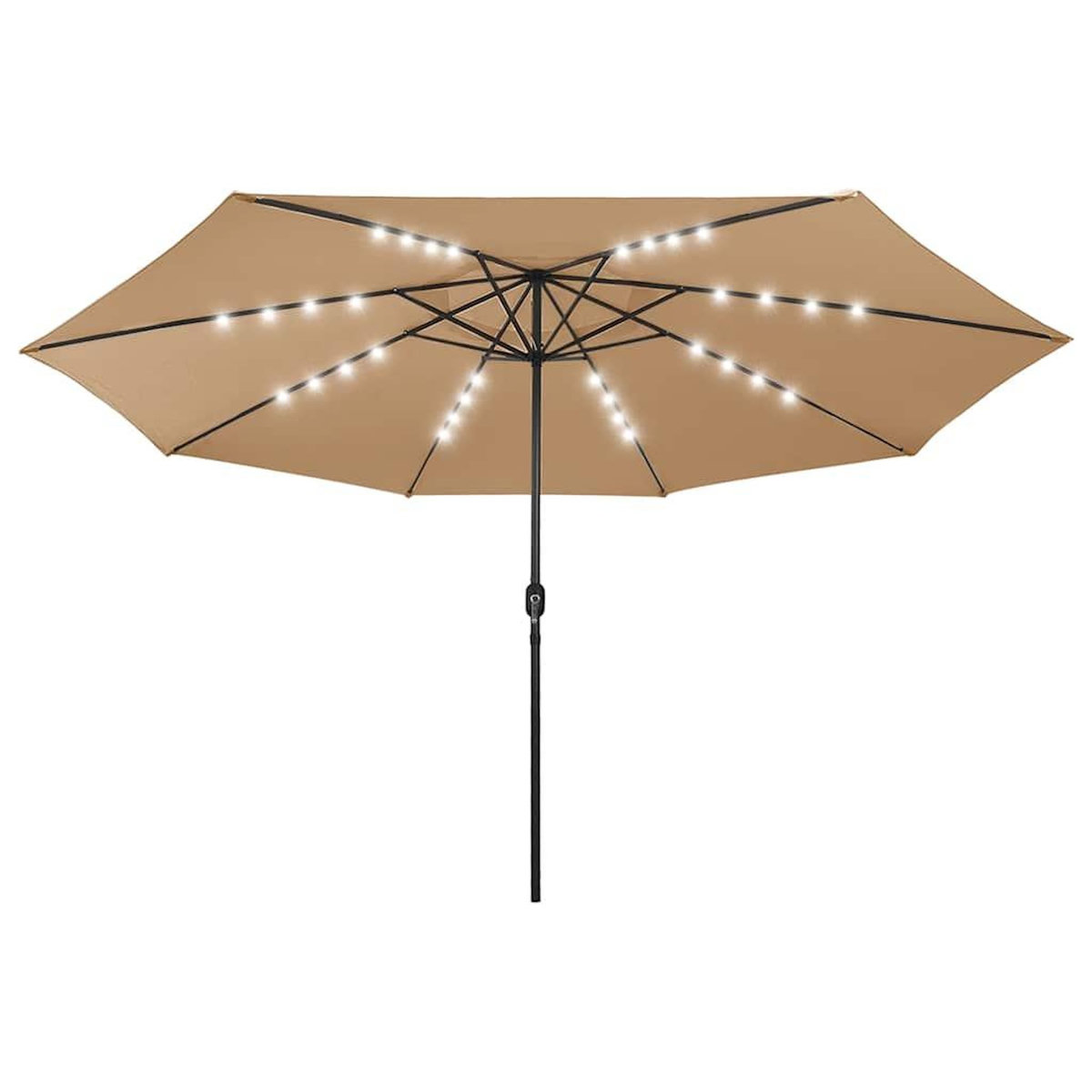 VIDAXL Parasol de jardin avec lumieres LED et mat en metal 400cm taupe