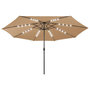 Voir la diapositive 2 : VIDAXL Parasol de jardin avec lumieres LED et mat en metal 400cm taupe