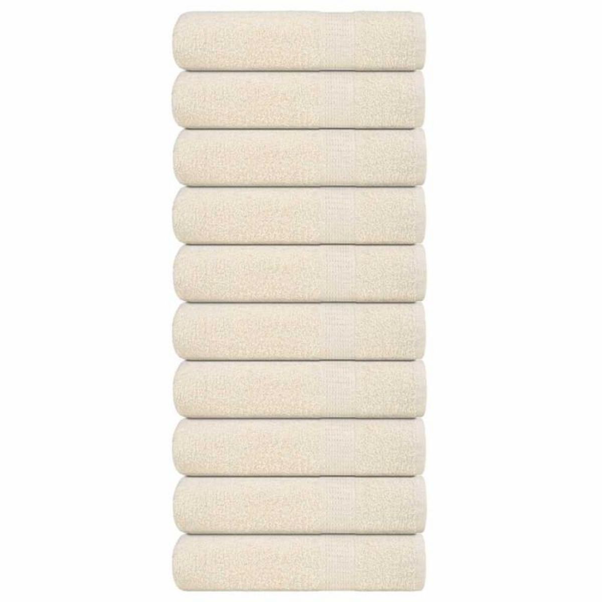 VIDAXL Serviettes de bain 10 pcs crème 100x150 cm 360 g m² 100% coton
