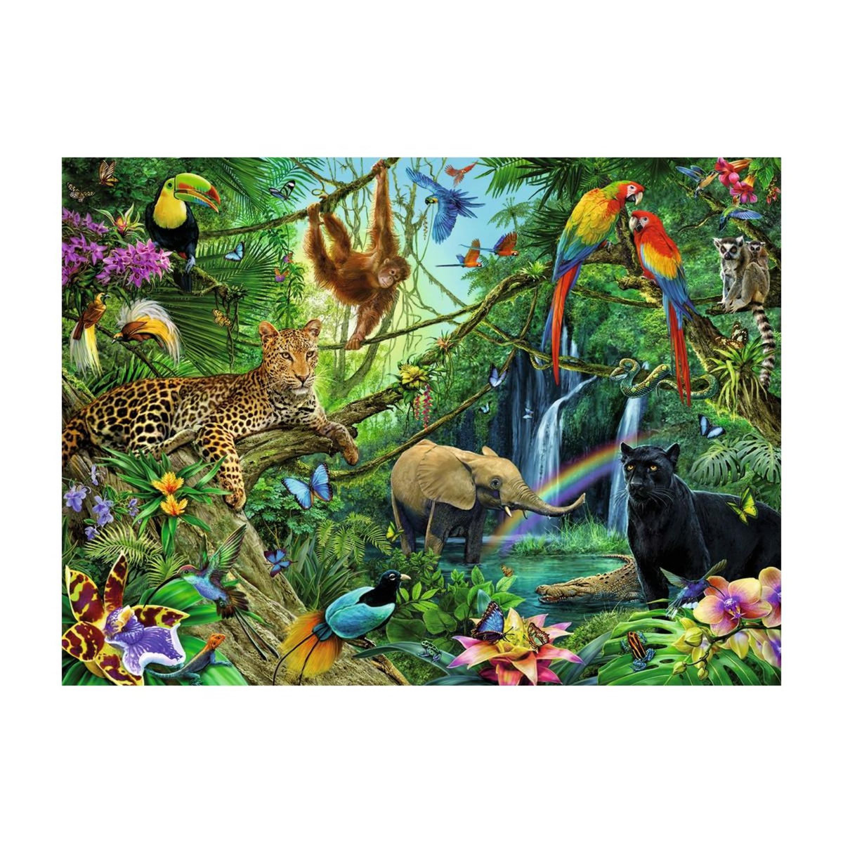 RAVENSBURGER Puzzle 200 p XXL - Animaux de la jungle