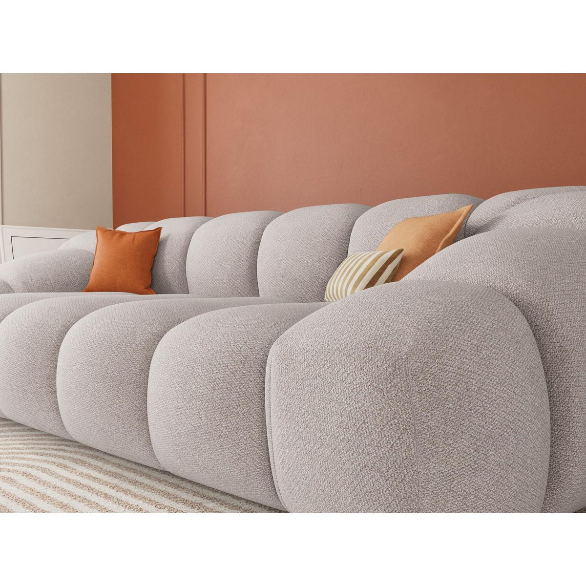 LISA DESIGN Ava - canapé 3 places en velours texturé