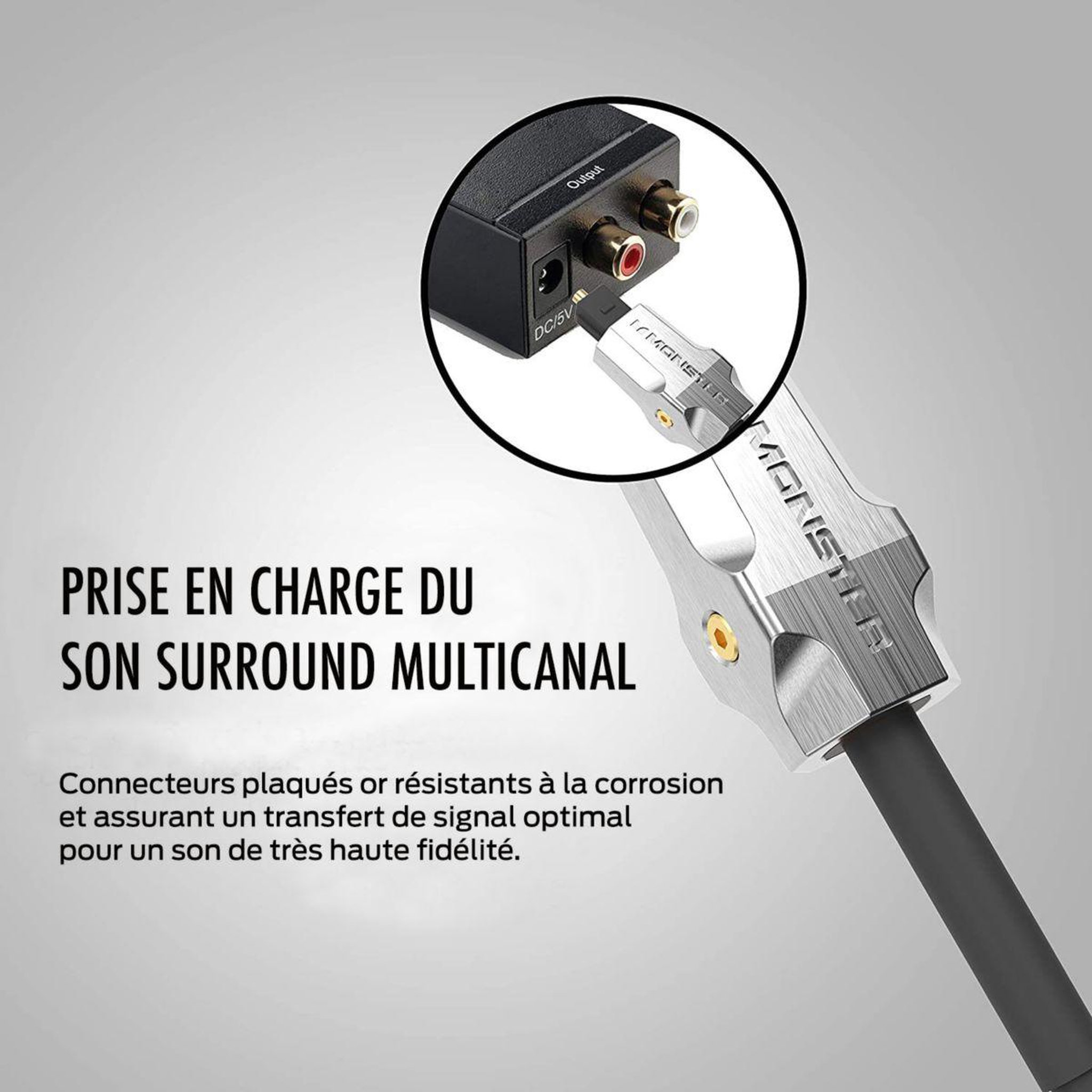 Voir la diapositive 4 : Monster Cable Câble fibre optique 2.0/22.5 GBPS 3M M1000 UHD