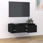 Voir la diapositive 3 : VIDAXL Meuble TV suspendu Noir 80x36x25 cm Bois d'ingenierie