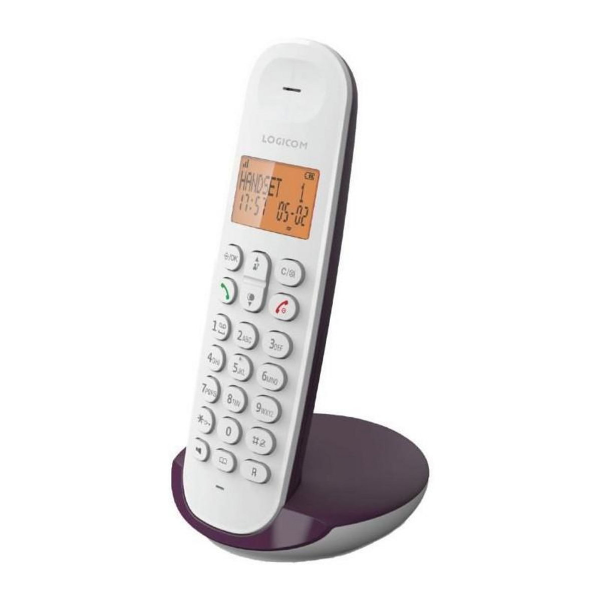 Logicom Téléphone fixe sans fil - LOGICOM - DECT ILOA 150 SOLO - Aubergine - Sans répondeur