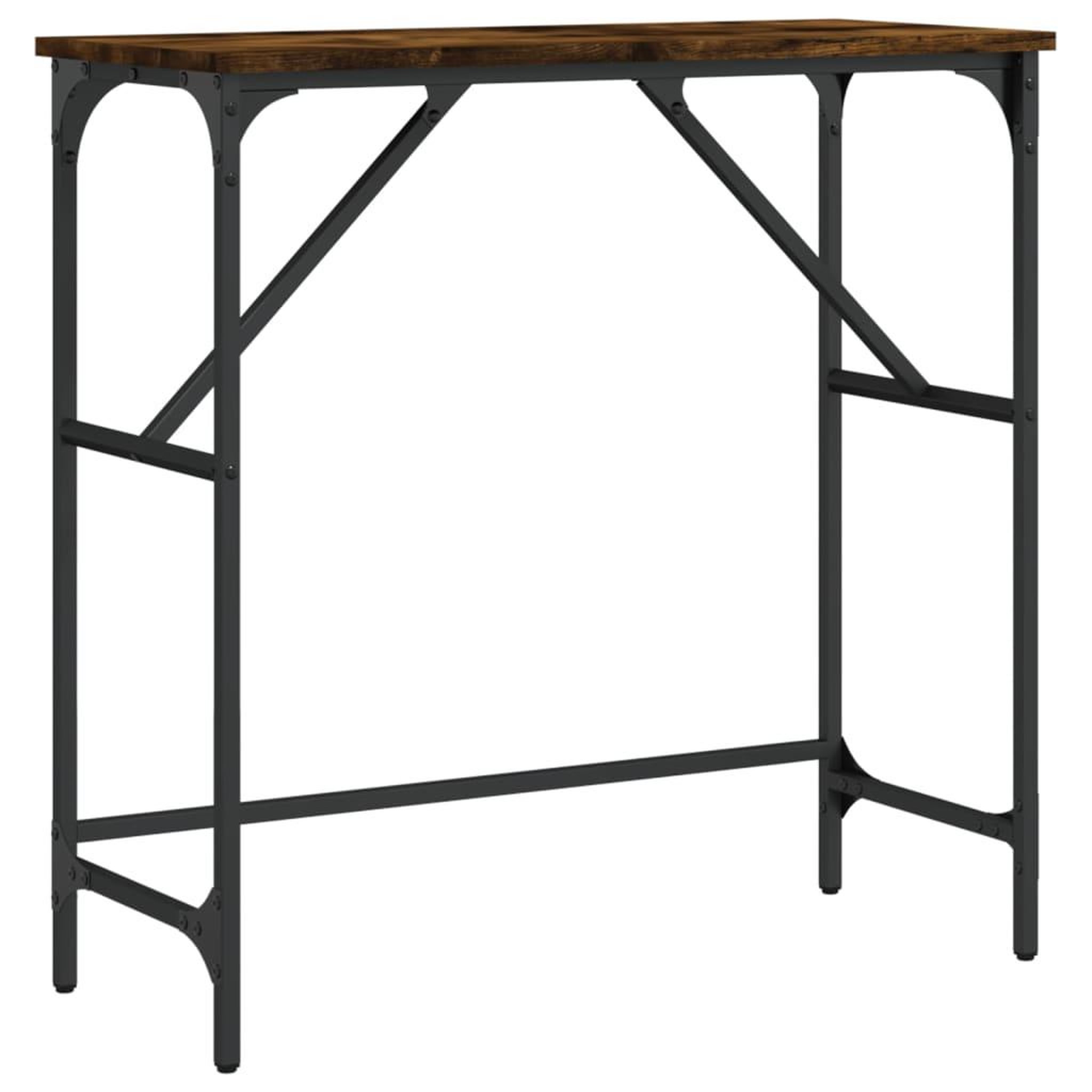 Voir la diapositive 2 : VIDAXL Table console chene fume 75x32x75 cm bois d'ingenierie