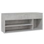Voir la diapositive 2 : VIDAXL Banc a chaussures Gris beton 105x30x45 cm Bois d'ingenierie