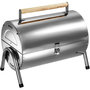 Voir la diapositive 1 : tectake Barbecue portable pliable avec double surface de cuisson argent
