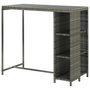 Voir la diapositive 4 : VIDAXL Table de bar avec rangement Gris 120x60x110 cm Resine tressee