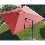 Proloisirs Parasol déporté orientable NH - Toile carré 300 x 300 cm - Toile rouge