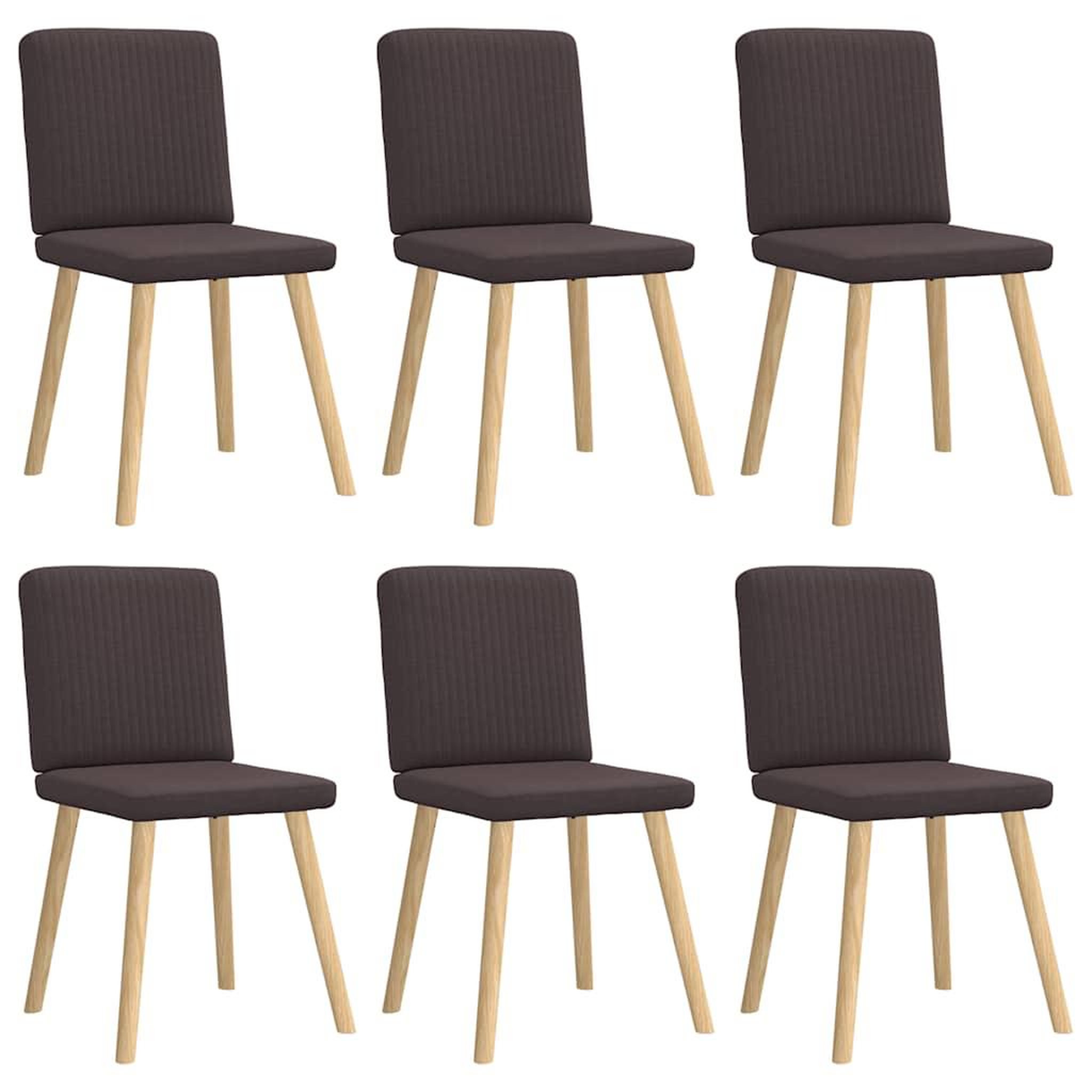 Voir la diapositive 2 : VIDAXL Chaises a manger lot de 6 marron fonce tissu