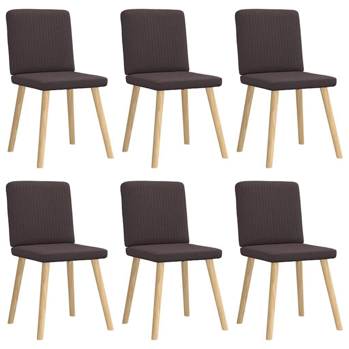 VIDAXL Chaises a manger lot de 6 marron fonce tissu