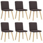 Voir la diapositive 2 : VIDAXL Chaises a manger lot de 6 marron fonce tissu