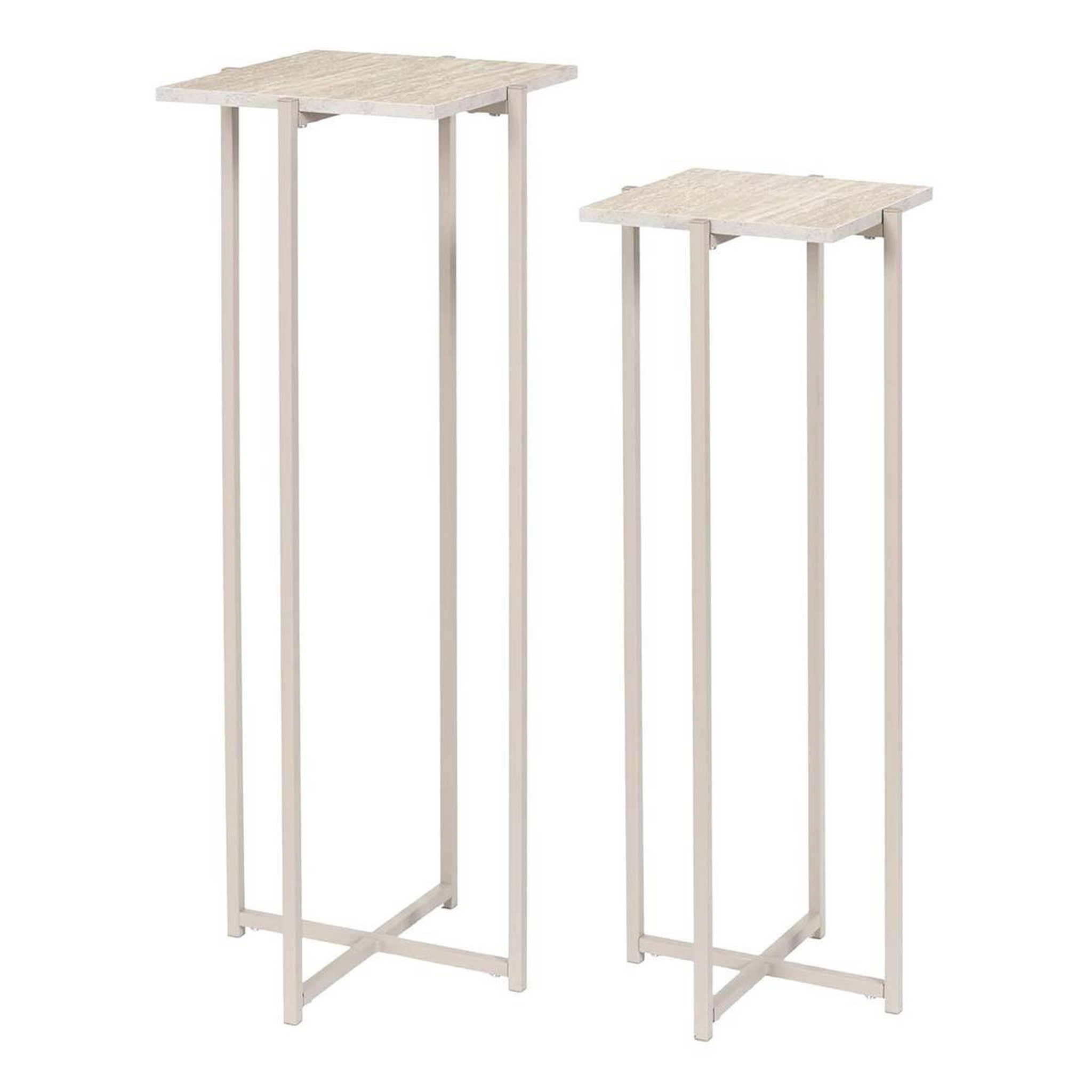 The Home Deco Factory Lot de 2 sellettes gigognes  terra nova  80cm beige