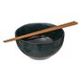 Voir la diapositive 2 : SECRET DE GOURMET Lot de 2 Poke Bowls & baguettes  Jade  15cm Vert