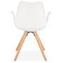 Voir la diapositive 5 : Paris Prix Chaise Design avec Accoudoirs  Zayven  82cm Blanc & Naturel