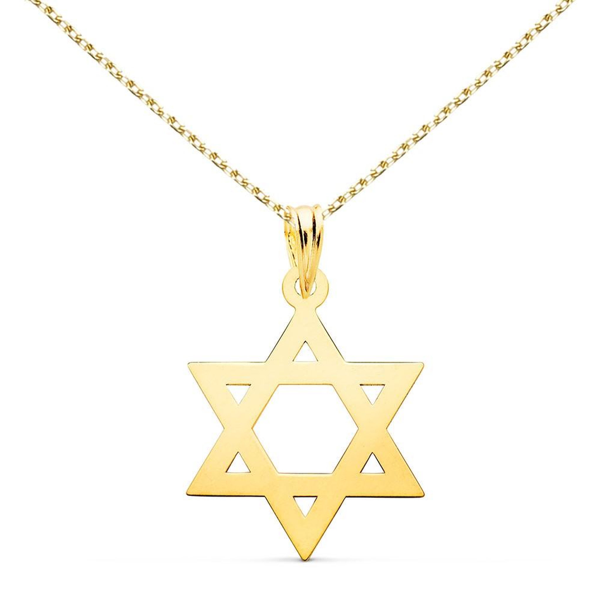 L'ATELIER D'AZUR Collier - Pendentif Etoile de David Or 18 Carats 750/000 Jaune - Chaine Dorée