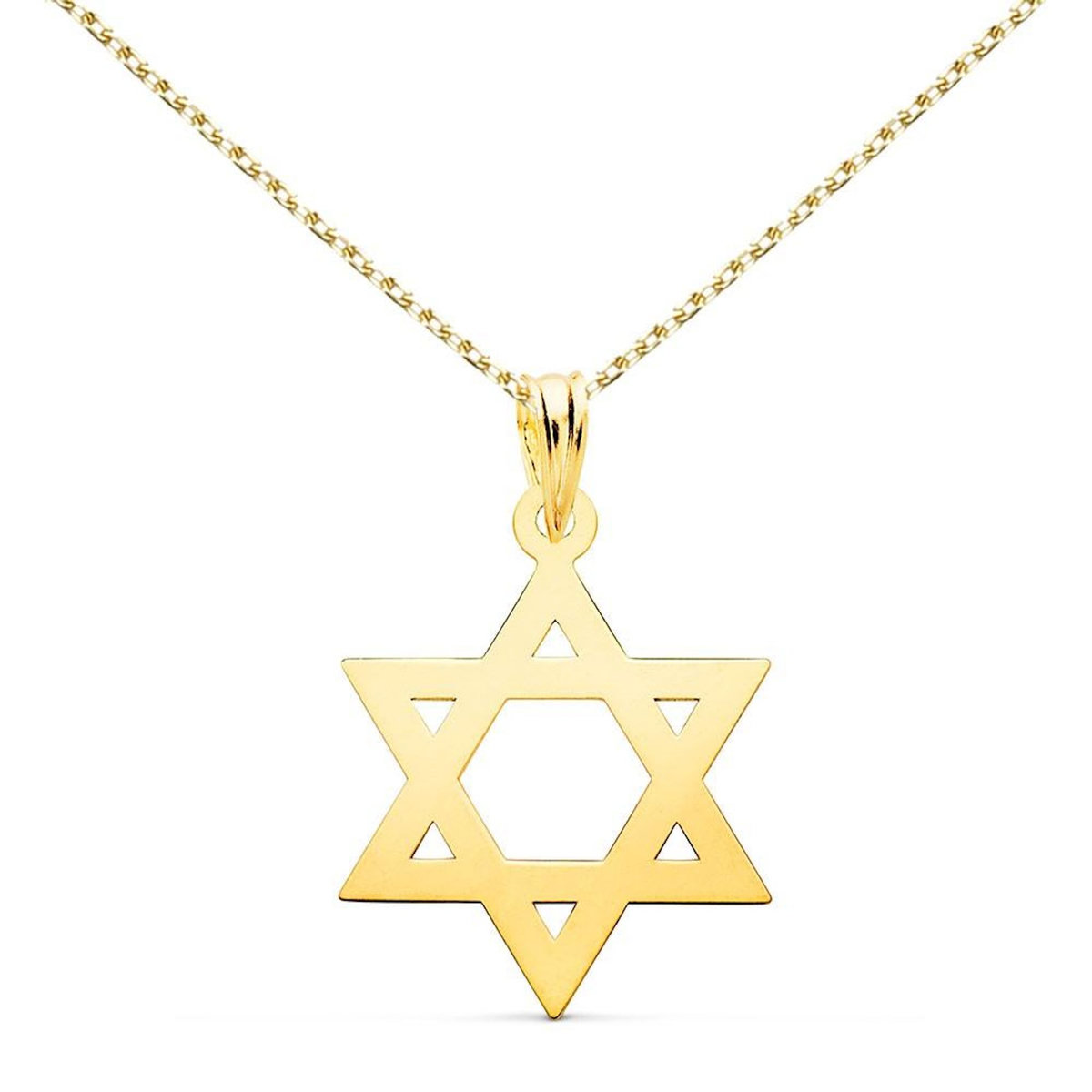 L'ATELIER D'AZUR Collier - Pendentif Etoile de David Or 18 Carats 750/000 Jaune - Chaine Dorée