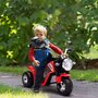 Voir la diapositive 2 : HOMCOM Moto électrique enfant chopper tout-terrain  6 V 20 W marche AV AR 3 roues effets lumineux et sonores rouge noir