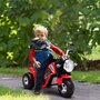 HOMCOM Moto électrique enfant chopper tout-terrain  6 V 20 W marche AV AR 3 roues effets lumineux et sonores rouge noir