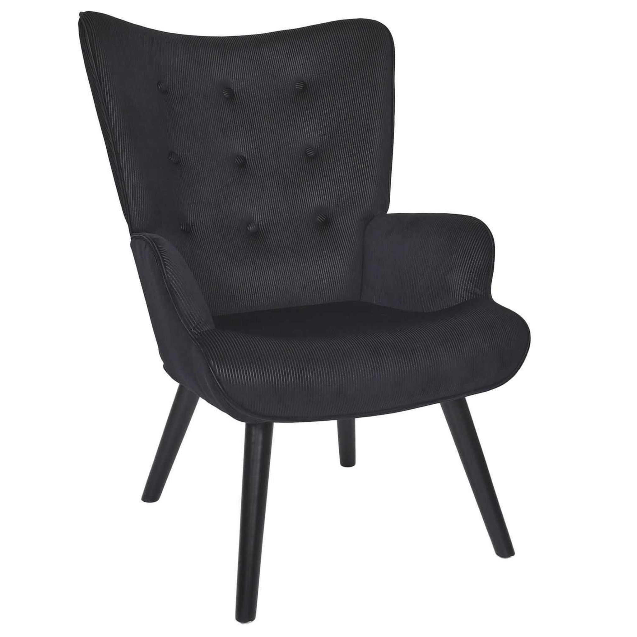 Voir la diapositive 1 : The Home Deco Factory Fauteuil de salon en velours côtelé Giulia
