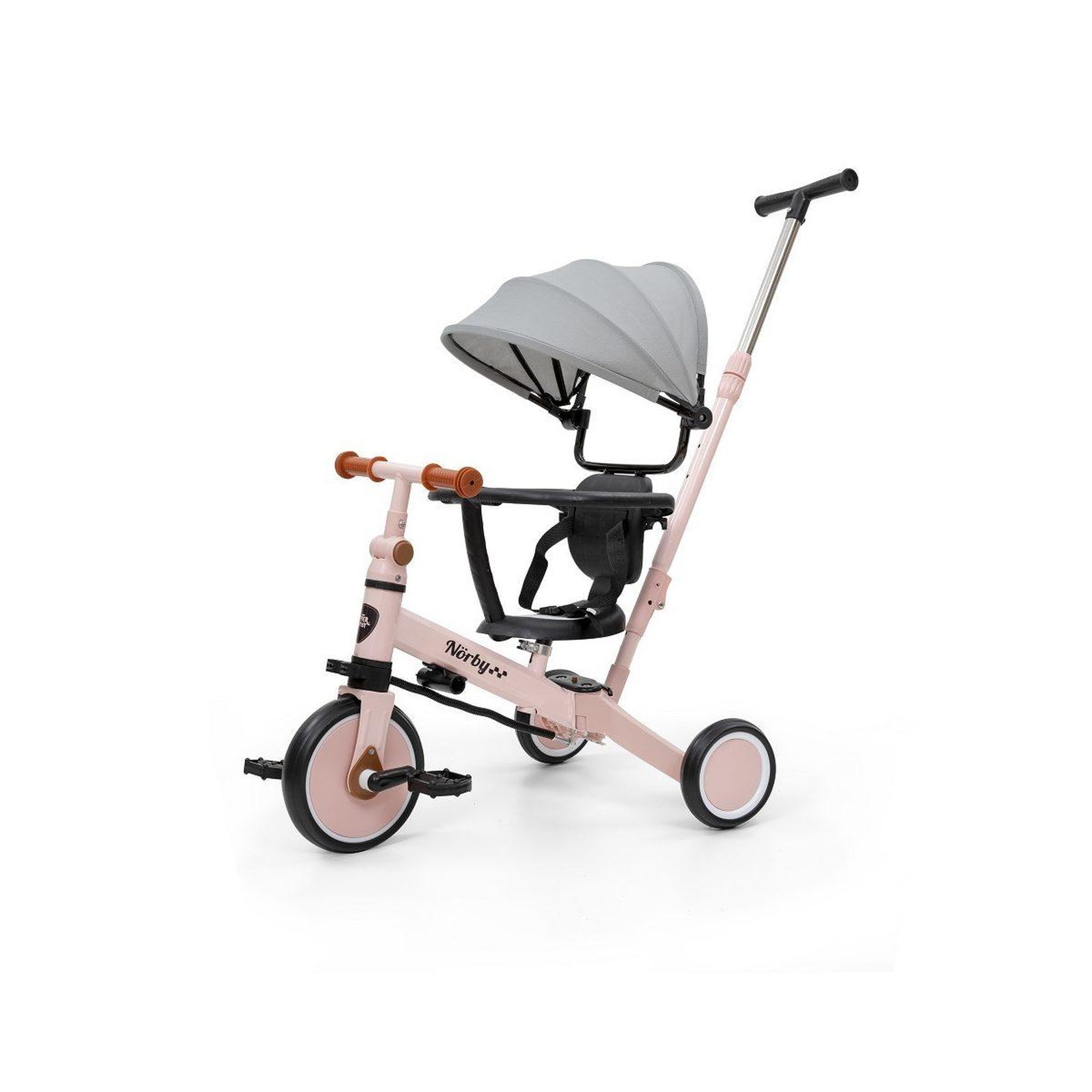 INTERBABY Tricycle évolutif multifonction  - rose - canne parentale