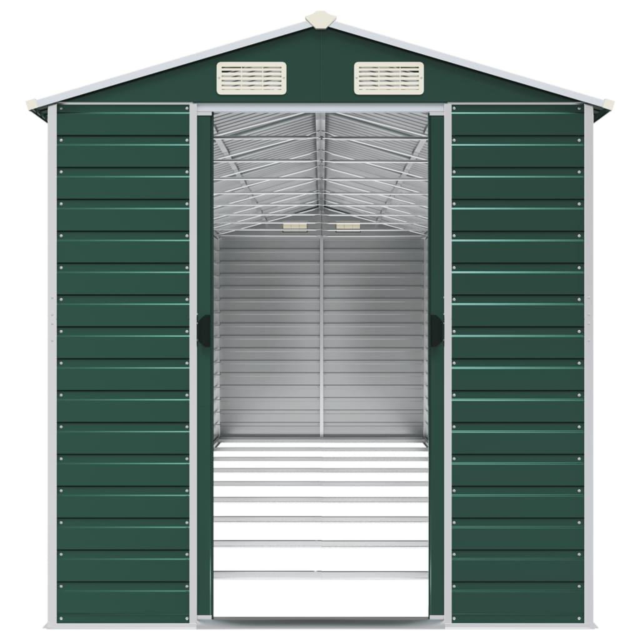Voir la diapositive 5 : VIDAXL Abri de jardin vert 191x810x198 cm acier galvanise