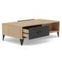 Voir la diapositive 3 : BEST MOBILIER Tribeca - table basse - effet bois et métal noir - 1 tiroir et 1 niche - 110 cm