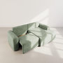 Voir la diapositive 3 : BEST MOBILIER Rebecca - canapé d'angle droit 4 places convertible avec coffre en velours texturé