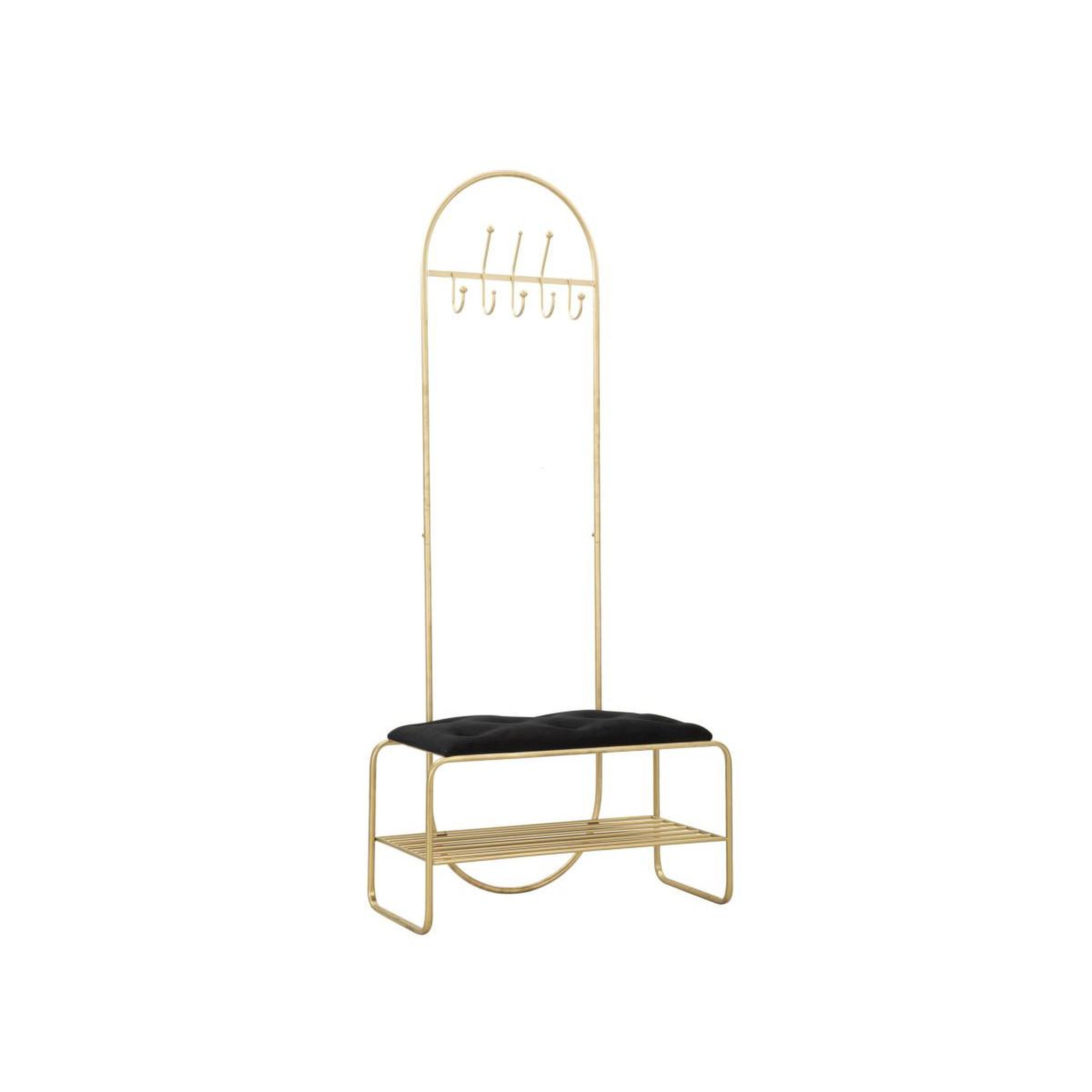 Paris Prix Meuble d'entrée avec banc  porte-manteau  180cm or & noir