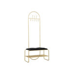 Paris Prix Meuble d'Entrée Avec Banc  Porte-Manteau  180cm Or & Noir