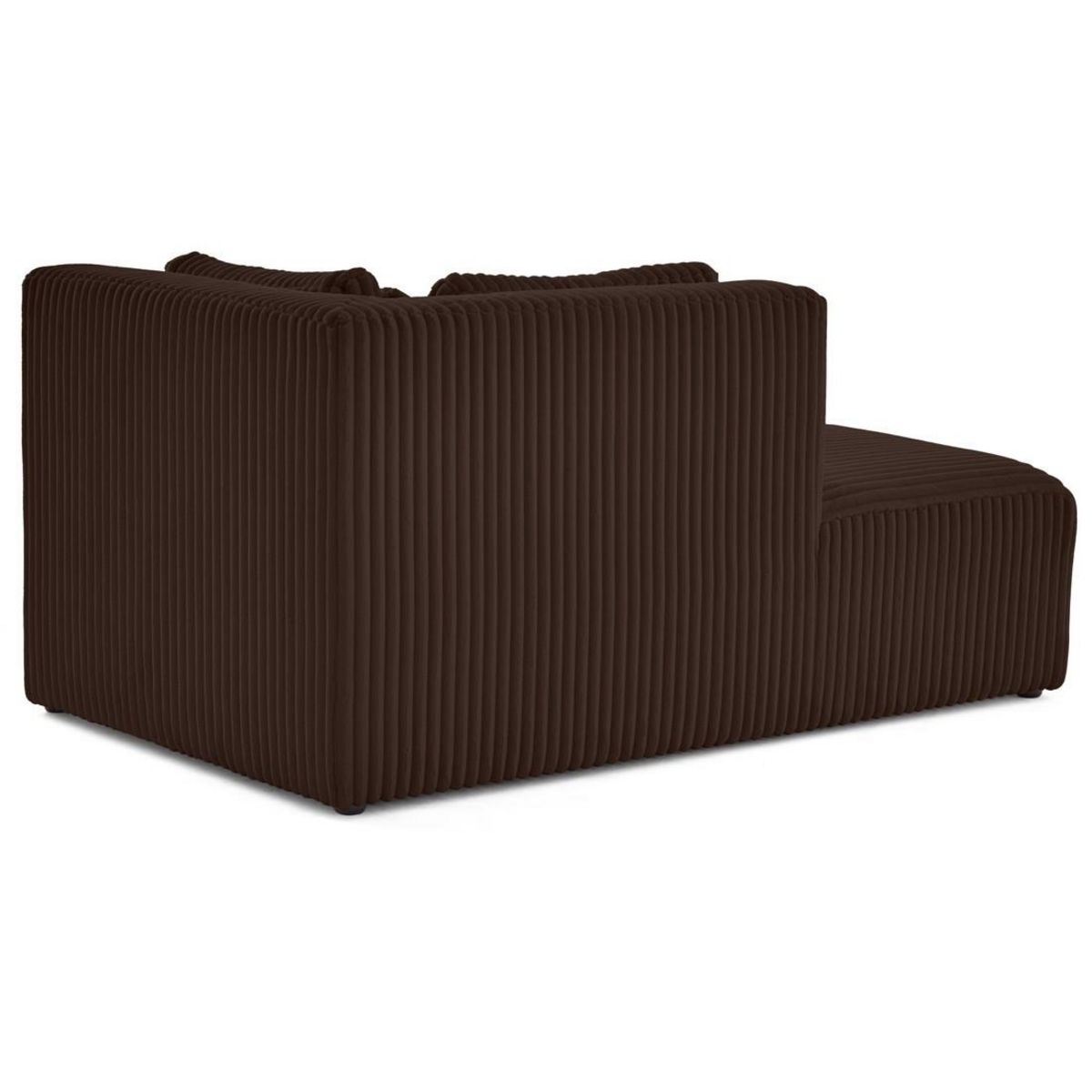 LISA DESIGN Victoire - module d'assise méridienne gauche en velours côtelé grosses côtes